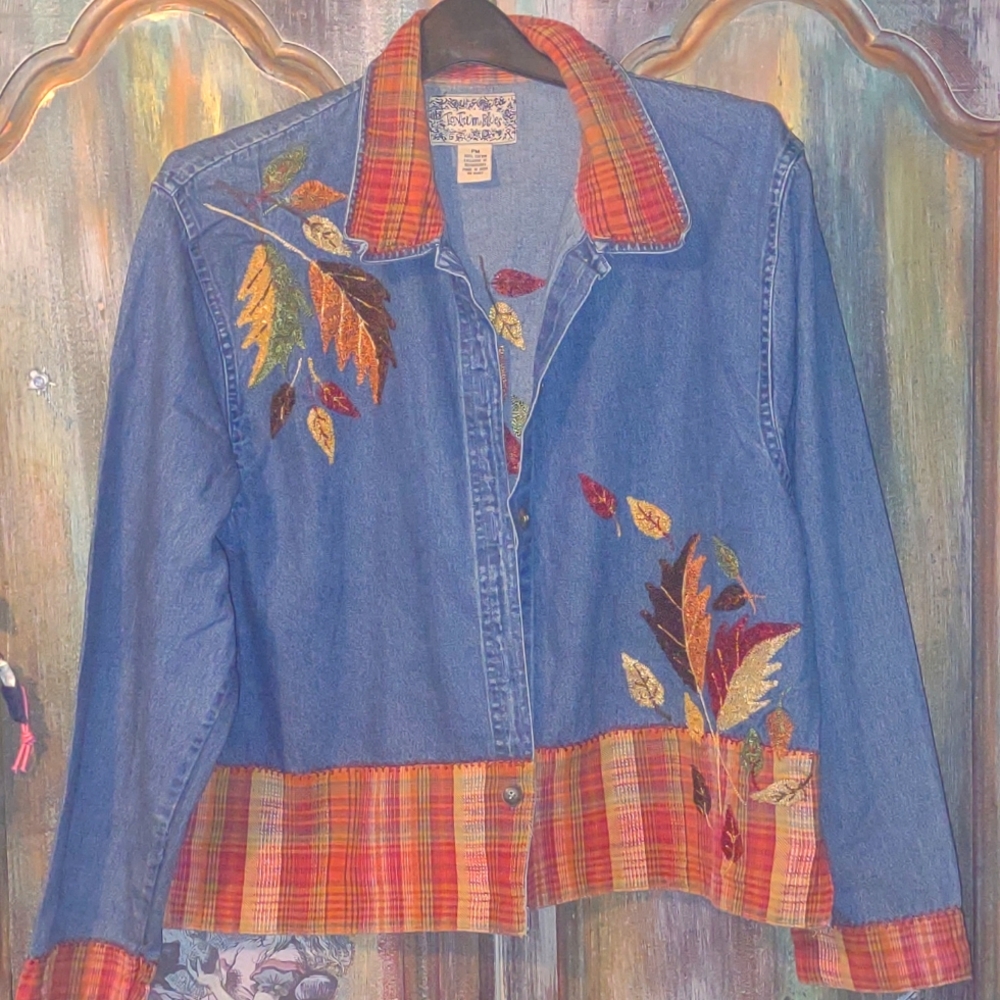 Festive Embroidery Front And Back Vtg Fall Thanksgiving